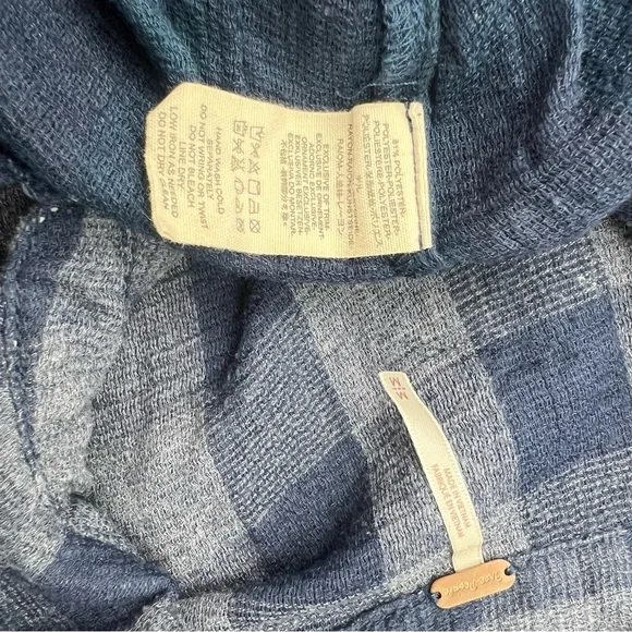 Free People Hey There Sunrise Button Down Gingham Sleeveless Shirt Blue M - Picture 15 of 15